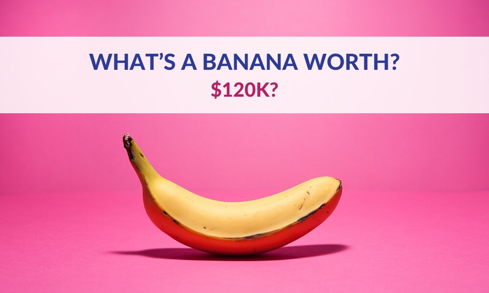banana on pink background
