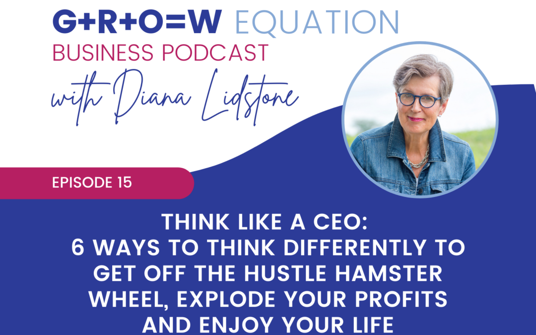 Ep. 15 – THINK LIKE A CEO: 6 ways to think differently to get off the hustle hamster wheel, explode your profits and enjoy your life