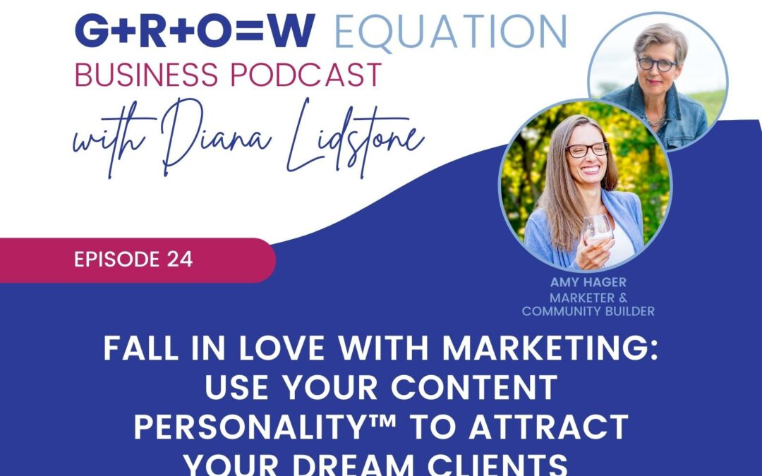 Ep. 24 – Fall In LOVE With Marketing: Use your Content Personality™ to attract your dream clients with Guest Amy Hager